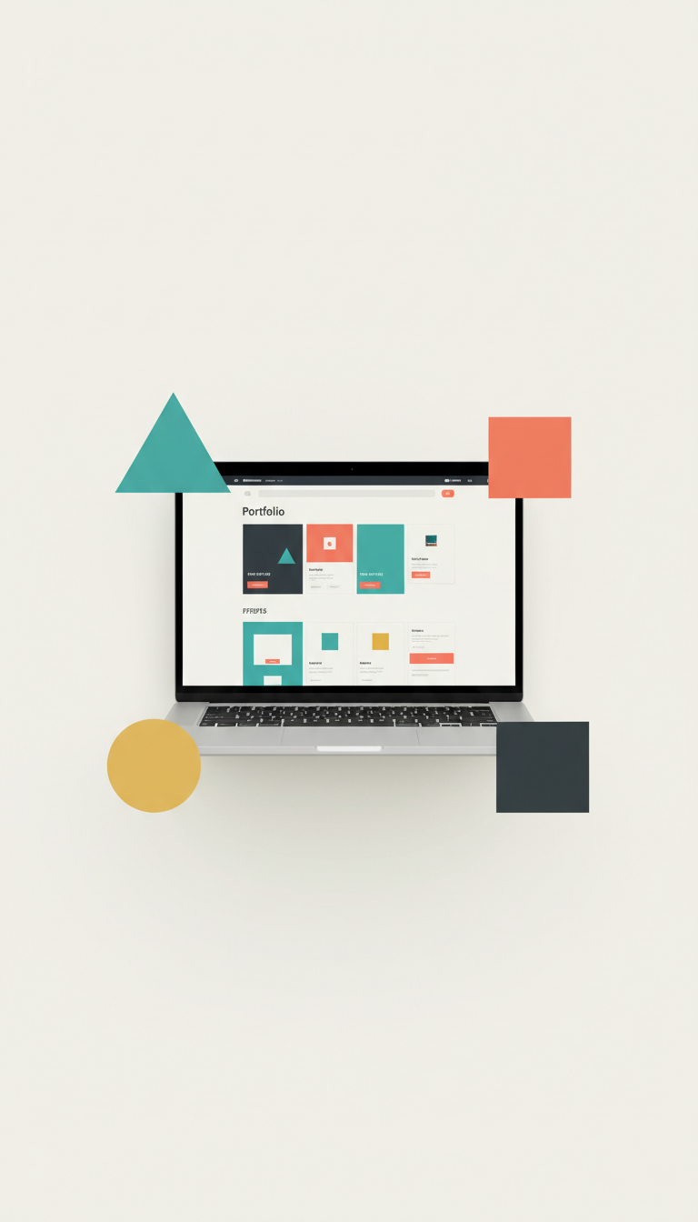 E-commerce Portfolio on Laptop